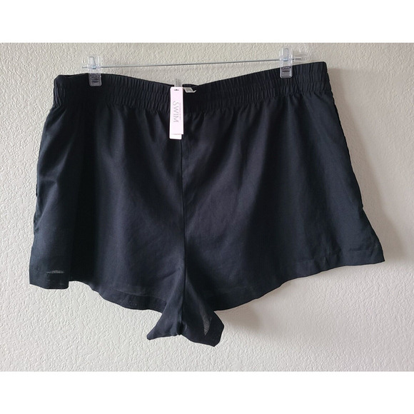 NWT Victoria's Secret Womens Swim Shorts XXL Cover Up Black Bathing Suit Beach - Picture 1 of 10